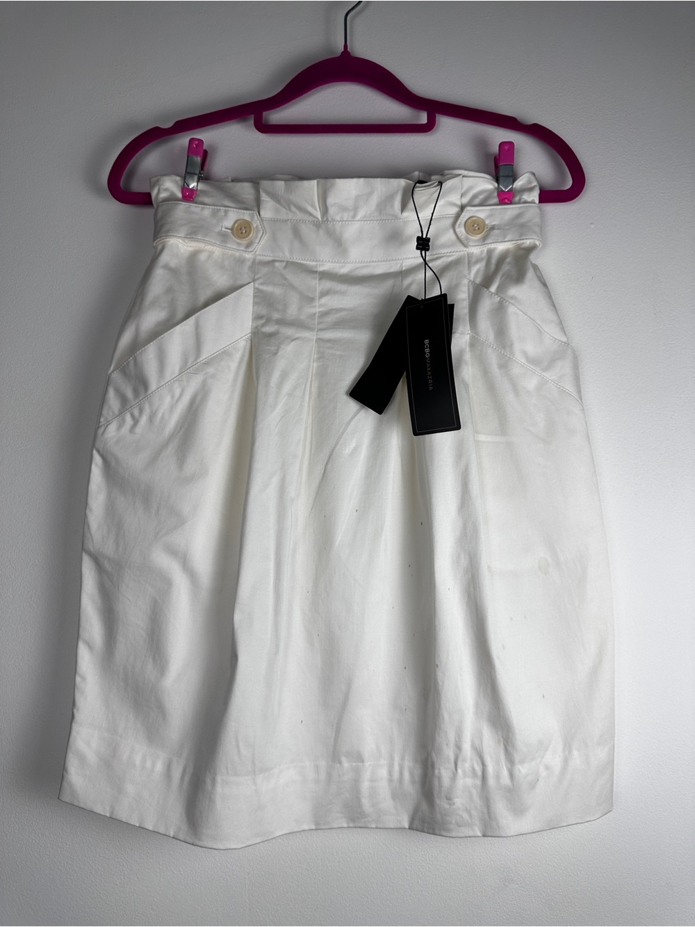 BCBGMAXAZRIA Shanna White High Waist Cotton Skirt Size 2 NWOT $138